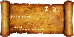 Poós Márk névjegykártya